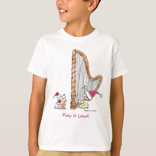 CH-004 kerstman Harp T-shirt (Voorkant)