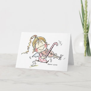 CH-008 Kerstmis Fiddler Feestdagen Kaart