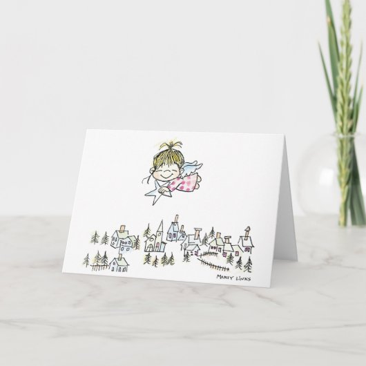 CH-010 Kerstengel Feestdagen Kaart (Voorkant)