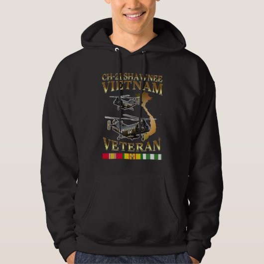 CH 21 Shawnee h21 helicopter Vietnam veteran Hoodie (Voorkant)
