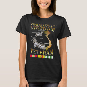 Ch 46 Sea Knight helikopter Vietnam Oorlog Veteraa T-shirt