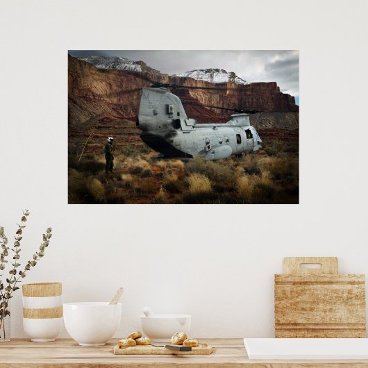 CH-46E Zee Knight Helikopter Poster (Keuken)