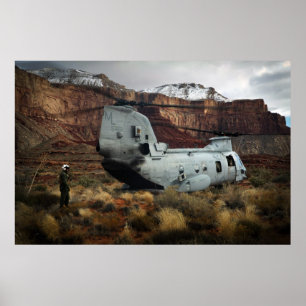 CH-46E Zee Knight Helikopter Poster