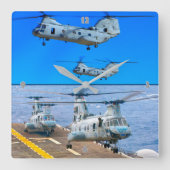 CH-46E ZEE KNIGHT VIERKANTE KLOK (Voorkant)