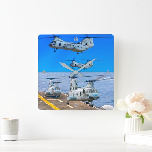 CH-46E ZEE KNIGHT VIERKANTE KLOK (Huis)