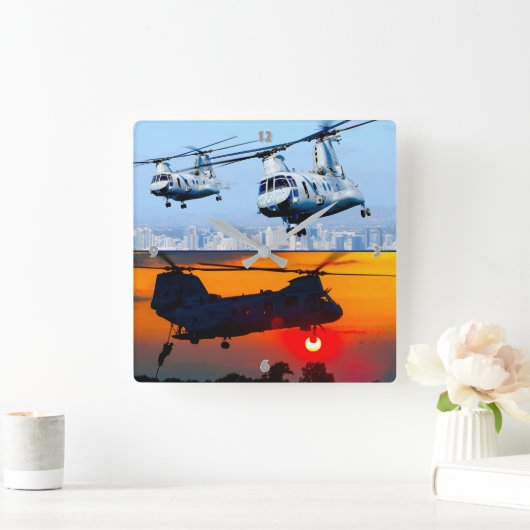 CH-46E ZEE KNIGHT VIERKANTE KLOK (Huis)