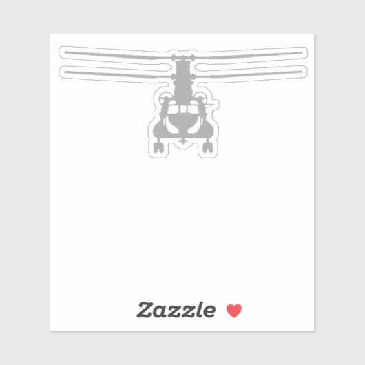 CH-47 Chinook Frontaal Uitzicht grijs Sticker (Vel)