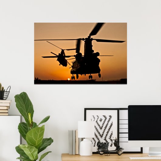 CH-47 CHINOOK HELICOPTER POSTER (Thuiskantoor)