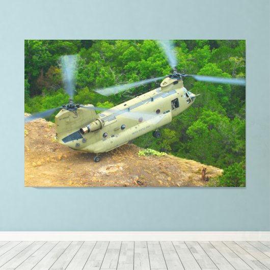 CH-47F CHINOOK 32x48 Canvas Afdruk (Insitu (Houten vloer))