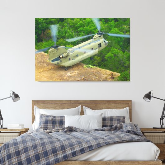 CH-47F CHINOOK 32x48 Canvas Afdruk (Insitu (Slaapkamer))