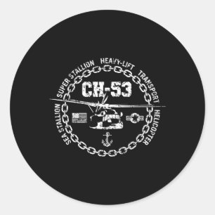 CH-53 Zeeen hengst Super Hengst Militaire Helikop Ronde Sticker