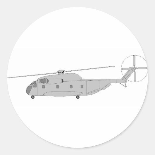 CH-53D vrachthelikopter Ronde Sticker (Voorkant)