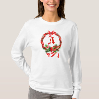 Ch Aristmas Wreath Monogram T-shirt