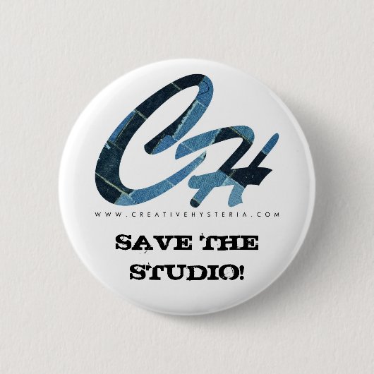 CH-BESPAAR DE STUDIO BUTTON-DENIM BLAUW RONDE BUTTON 5,7 CM (Voorkant)