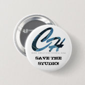 CH-BESPAAR DE STUDIO BUTTON-DENIM BLAUW RONDE BUTTON 5,7 CM (Voorkant /achterkant)
