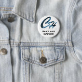 CH-BESPAAR DE STUDIO BUTTON-DENIM BLAUW RONDE BUTTON 5,7 CM (In situ)