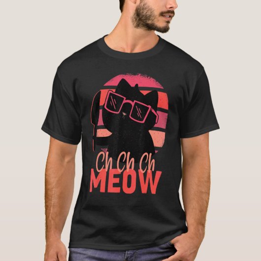 Ch Ch Ch Meow Enge Halloween Kat Horror Slasher K T-shirt (Voorkant)