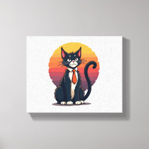 Ch Ch Ch Meow Meow Enge Halloween Kostuum Cat T-S Canvas Afdruk