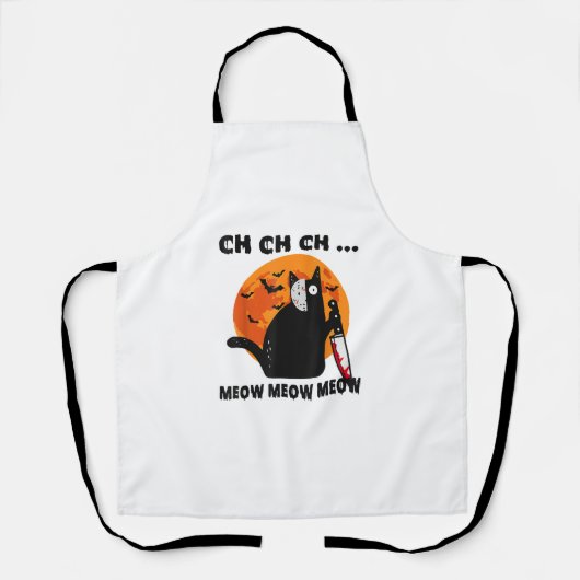 Ch Ch Ch Meow Meow Meow Funny Cat Schort (Voorkant)