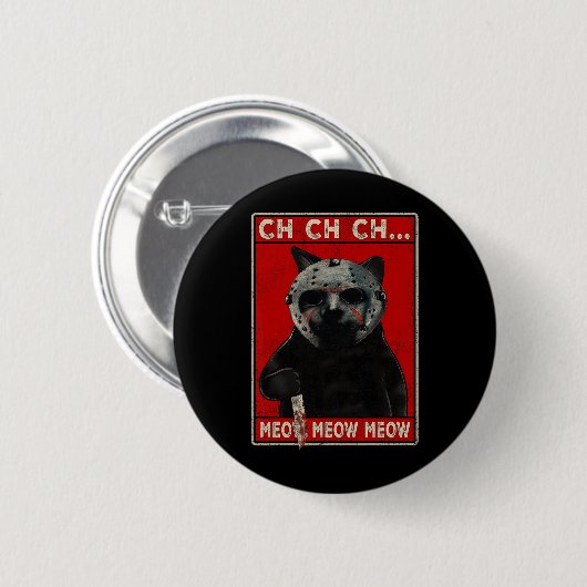CH CH CH...Meow Meow Ronde Button 5,7 Cm (Voorkant /achterkant)