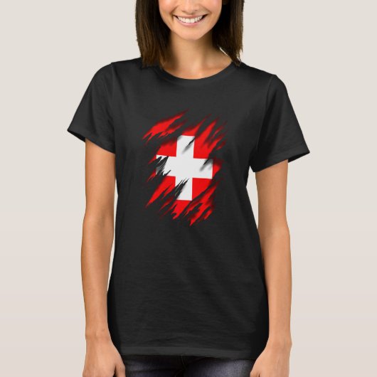 Ch Che Swi Zwitserse vlag Zwitserland T-shirt (Voorkant)