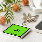 Ch - Chicago Grappig Chemie Element Symbool T-shir Sleutelhanger (Zijkant)