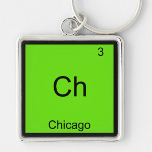 Ch - Chicago Grappig Chemie Element Symbool T-shir Sleutelhanger