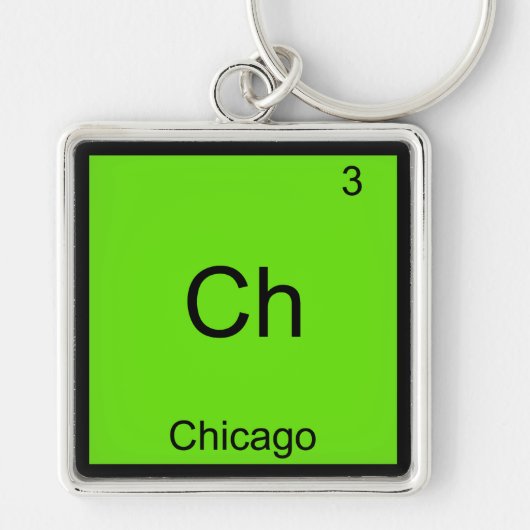 Ch - Chicago Grappig Chemie Element Symbool T-shir Sleutelhanger (Voorkant)