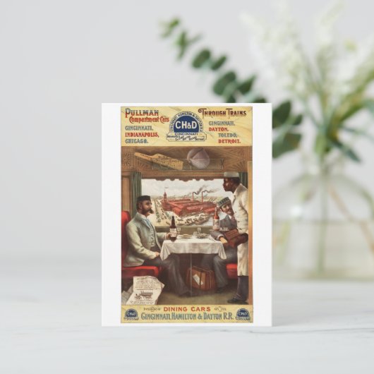 CH&D Pullman-restauratiewagen 1894 Briefkaart (Staand voorkant)