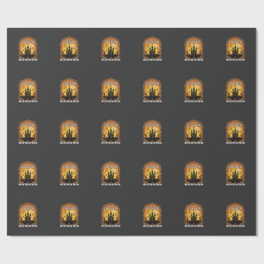 Ch Meow Halloween Geheime Kasteel_1 Cadeaupapier (Vlak)