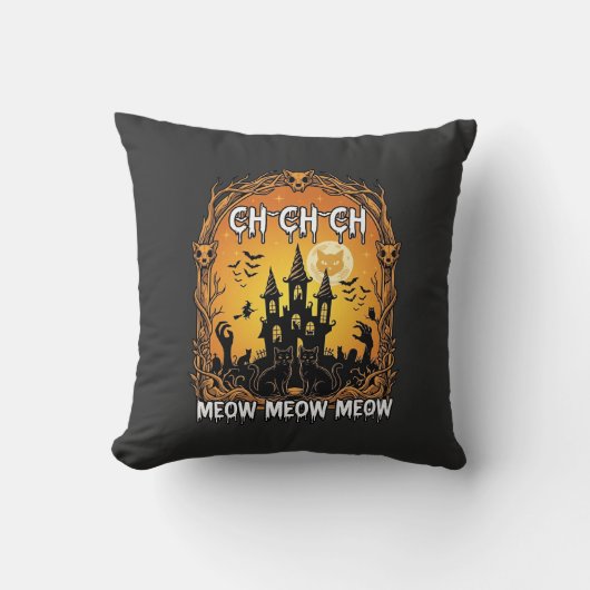 Ch Meow Halloween Geheime Kasteel_1 Kussen (Voorkant)