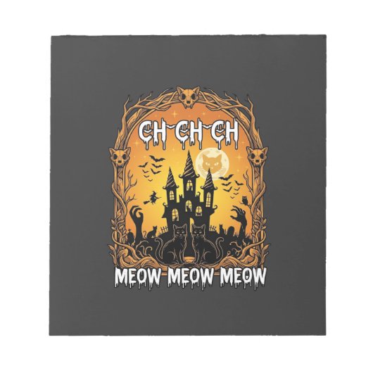 Ch Meow Halloween Geheime Kasteel_1 Notitieblok (Voorkant)