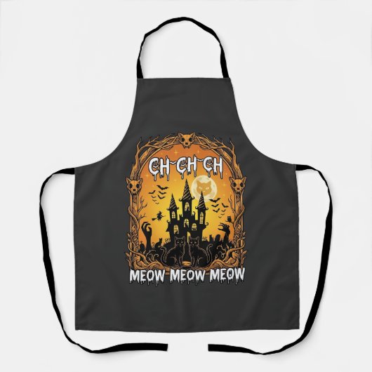 Ch Meow Halloween Geheime Kasteel_1 Schort (Voorkant)