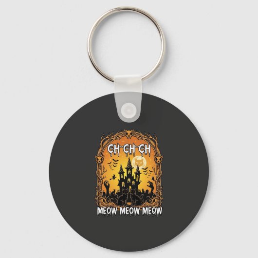 Ch Meow Halloween Geheime Kasteel_1 Sleutelhanger (Voorkant)
