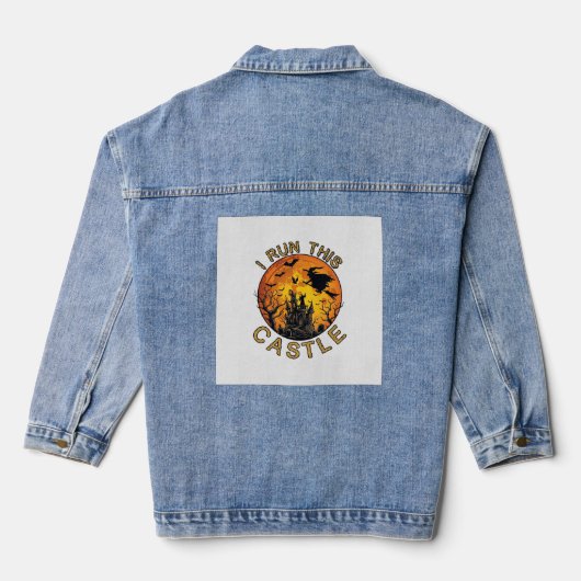 Ch Meow Halloween Geheime Kasteel (2)_1 Denim Jacket (Achterkant)