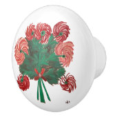 CH Zinnias rood boeket Keramische Knop (Rechts)