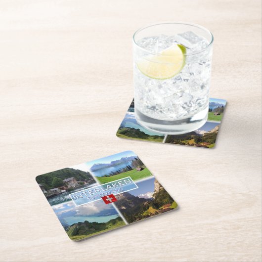 CH Zwitserland - Interlaken - Thun-Thunerse meer Kartonnen Onderzetters (Insitu)