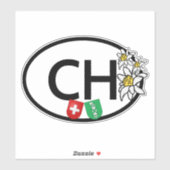 CH Zwitserland & Kanton St. Gallen Vlaggen | Edelw Sticker (Vel)
