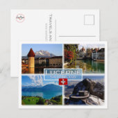 CH Zwitserland - Lucerne - Chapel Bridge - Old Tow Briefkaart (Voorkant / Achterkant)