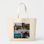 CH Zwitserland - Lucerne - Chapel Bridge - Old Tow Grote Tote Bag (Voorkant)