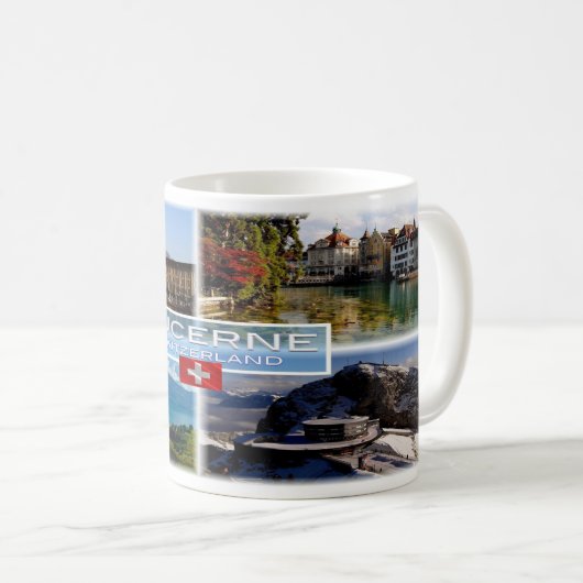 CH Zwitserland - Lucerne - Chapel Bridge - Old Tow Koffiemok (Voorkant rechts)