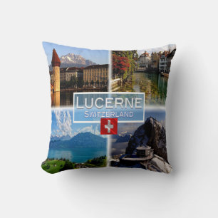 CH Zwitserland - Lucerne - Chapel Bridge - Old Tow Kussen