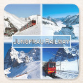 CH Zwitserland - spoorweg Jungfrau - Kartonnen Onderzetters (Voorkant)