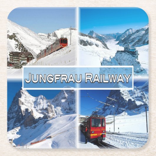 CH Zwitserland - spoorweg Jungfrau - Kartonnen Onderzetters (Voorkant)
