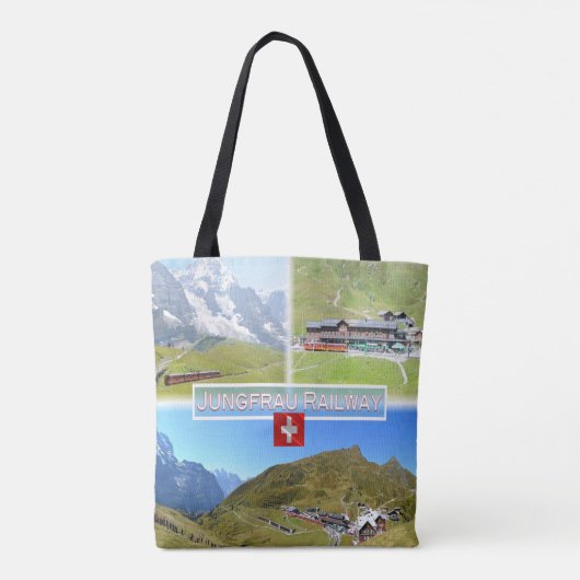 CH Zwitserland - spoorweg Jungfrau - Tote Bag (Achterkant)