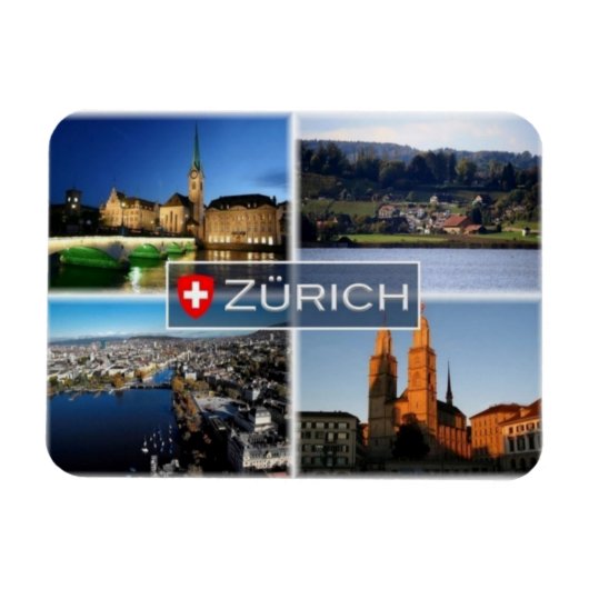 CH Zwitserland - Zürich - nachts - Feldbach - Magneet (Horizontaal)
