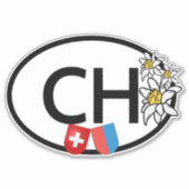CH Zwitsers & Kanton Ticino Wapen Ovaal Sticker (Voorkant)