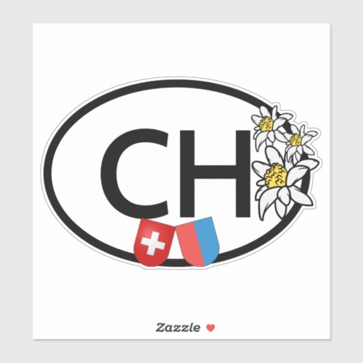 CH Zwitsers & Kanton Ticino Wapen Ovaal Sticker (Vel)