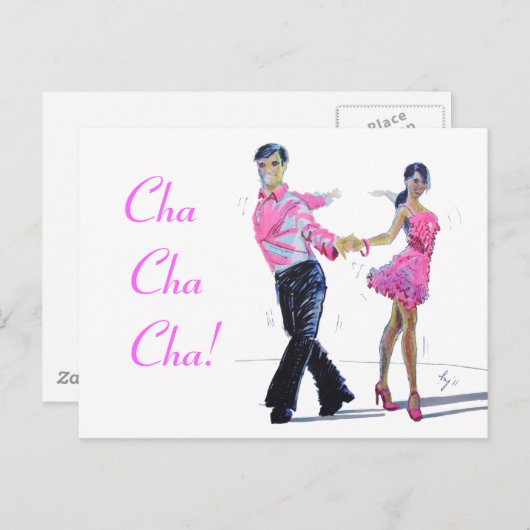 Cha Cha Ballroom dansen Briefkaart (Voorkant / Achterkant)