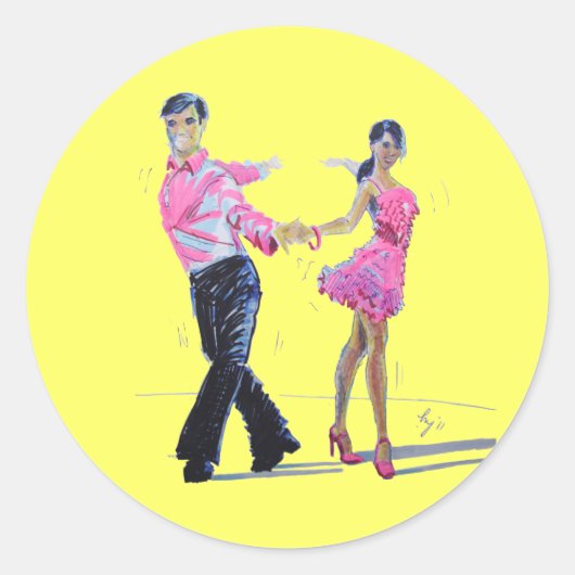 Cha Cha Ballroom dansen Ronde Sticker (Voorkant)